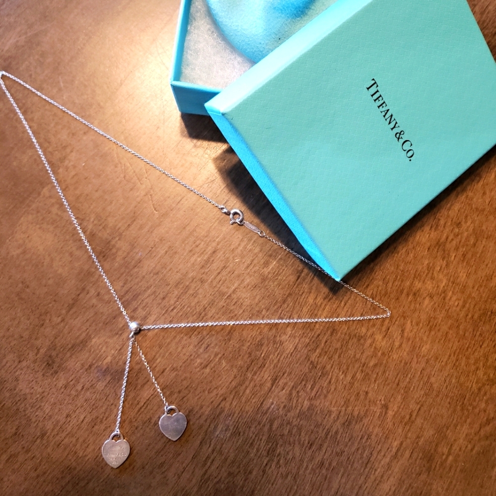 Tiffany and co double heart necklace